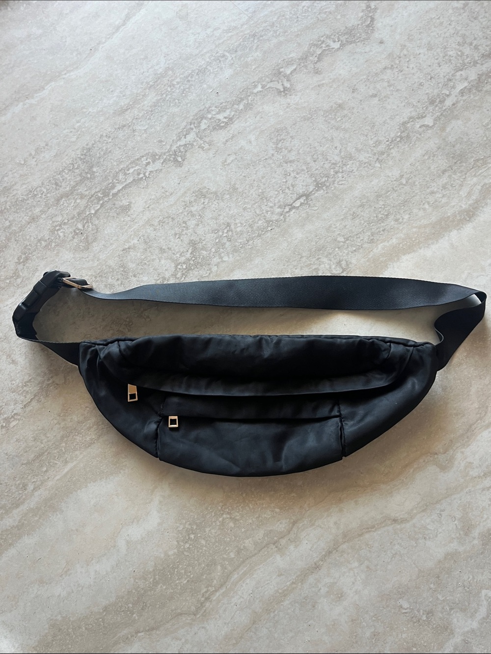 a new day Black Belt Crossbody Bag with Gold Accents